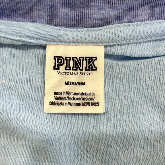 Victoria's Secret Blue Colorblock Baseball Style Raglan Sleeve T-shirt - Picture 6 of 7